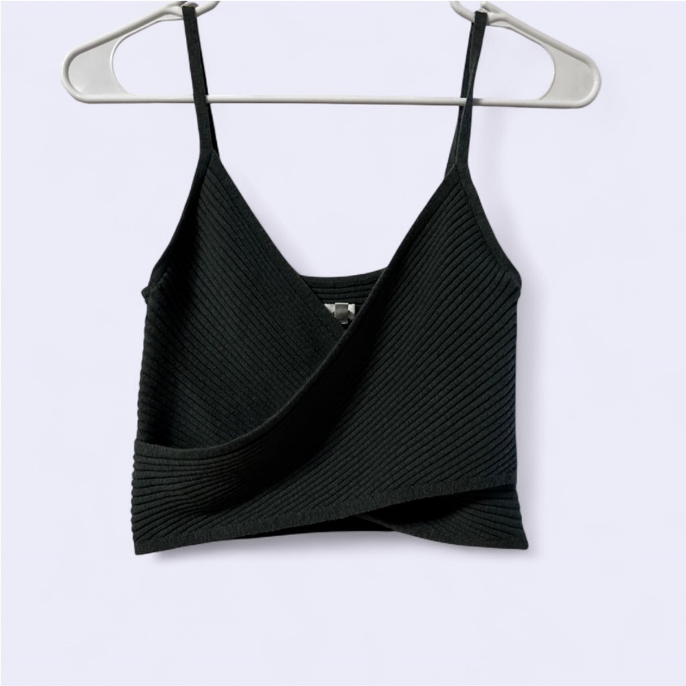 Black Ribbed Women's Top